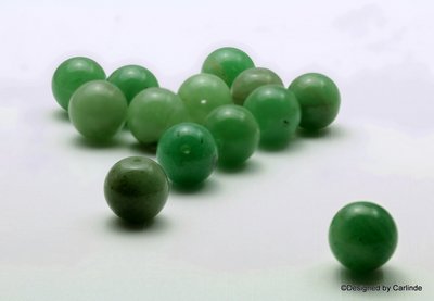 13 stuks Reuze kraal groene Aventurijn 14 mm K366